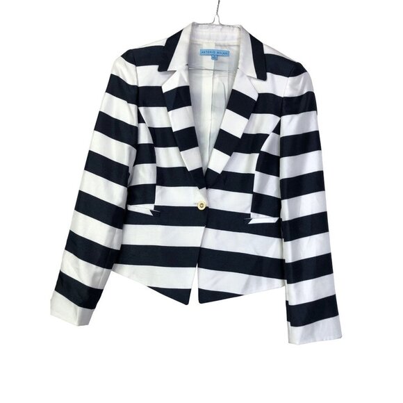 ANTONIO MELANI satin STRIPED BLAZER SIZE 2 NEW WITHOUT TAG - Picture 2 of 7